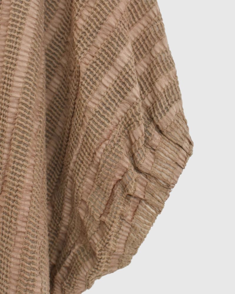 Wide Square Blouse in Beige