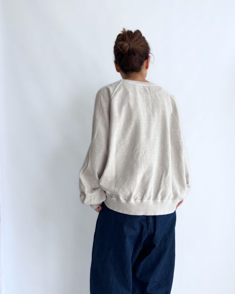 Pigment dye sweatshirt L/S in Ivory