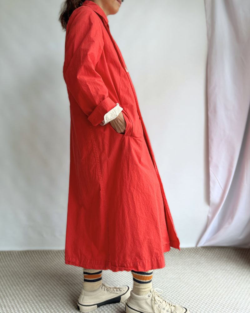 Double Button Coat in OrangeRed