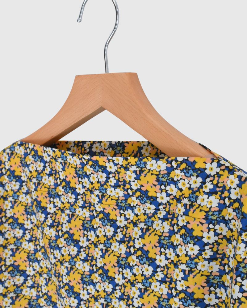 Boat neck blouse (LIBERTY)  in Yellow