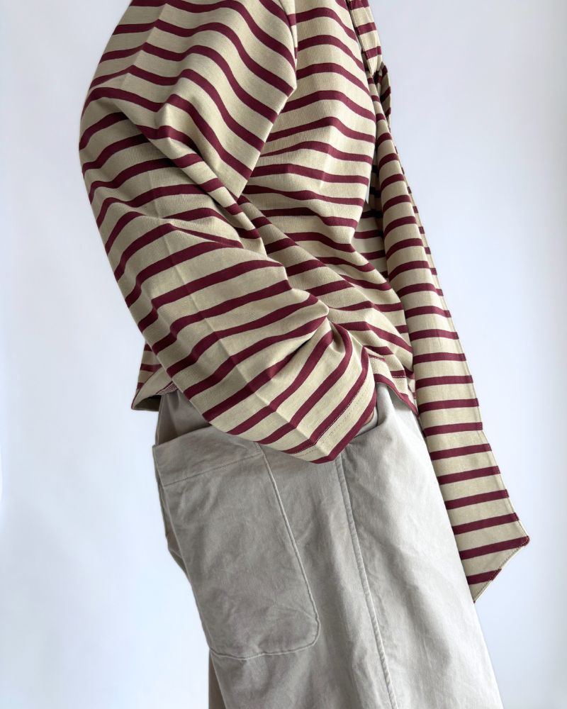 Taco Cotton Border Tie Royal in Beige/Bordeaux