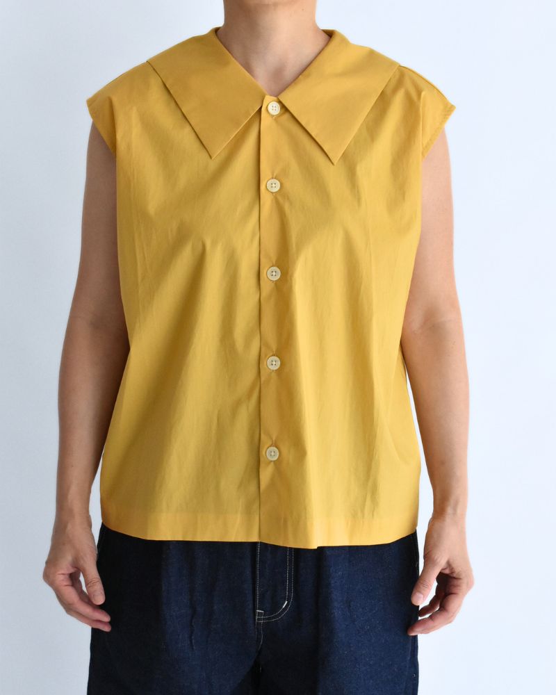 LALA-POPLIN Sleeveless Blouse in Yellow
