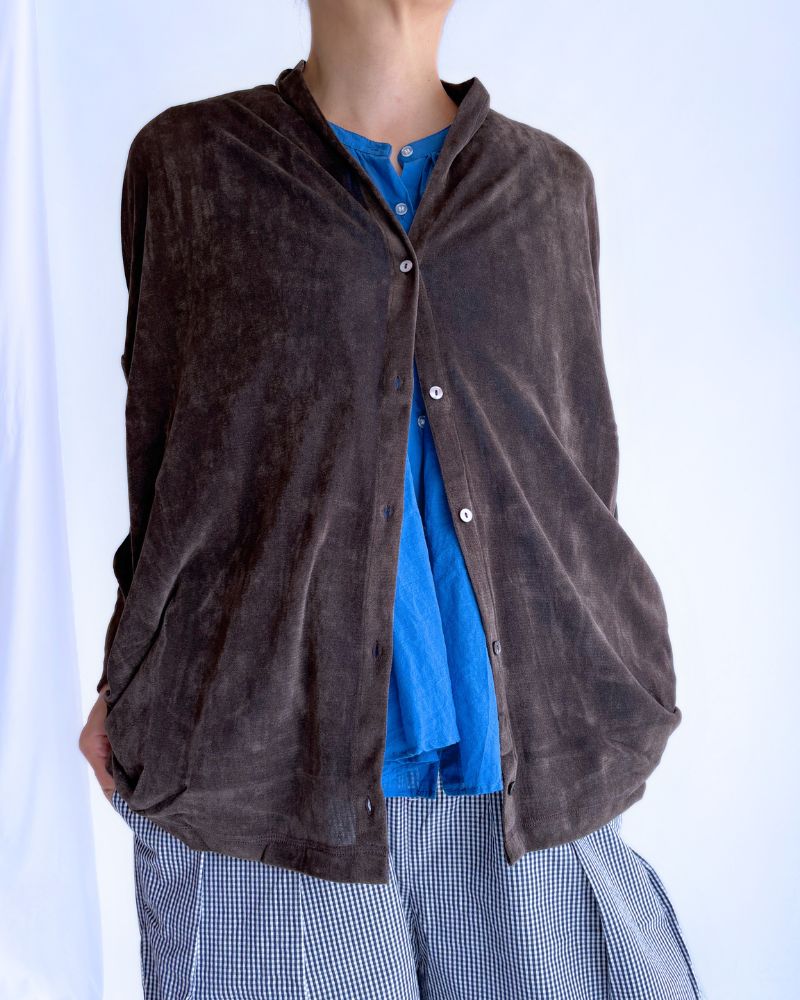 TULLE FLOCKY Cardigan in DarkBrown
