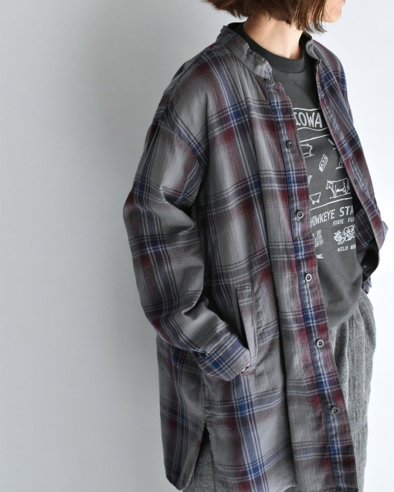 Stand Collar Shirt in Blue