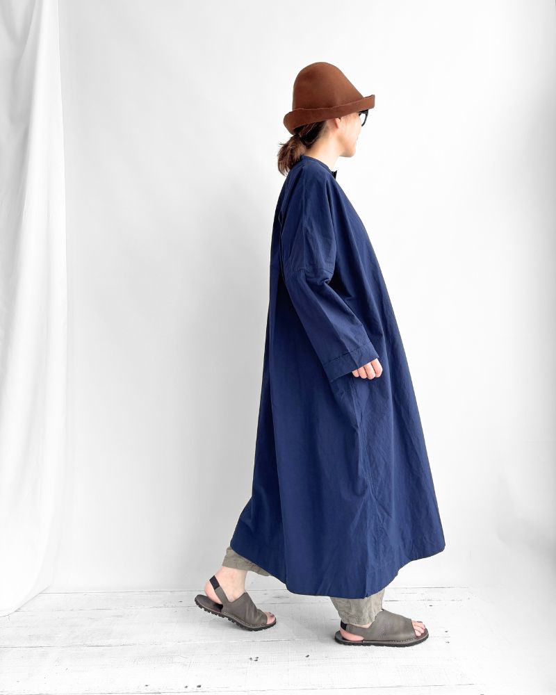 Henley Neck Dress in Navy