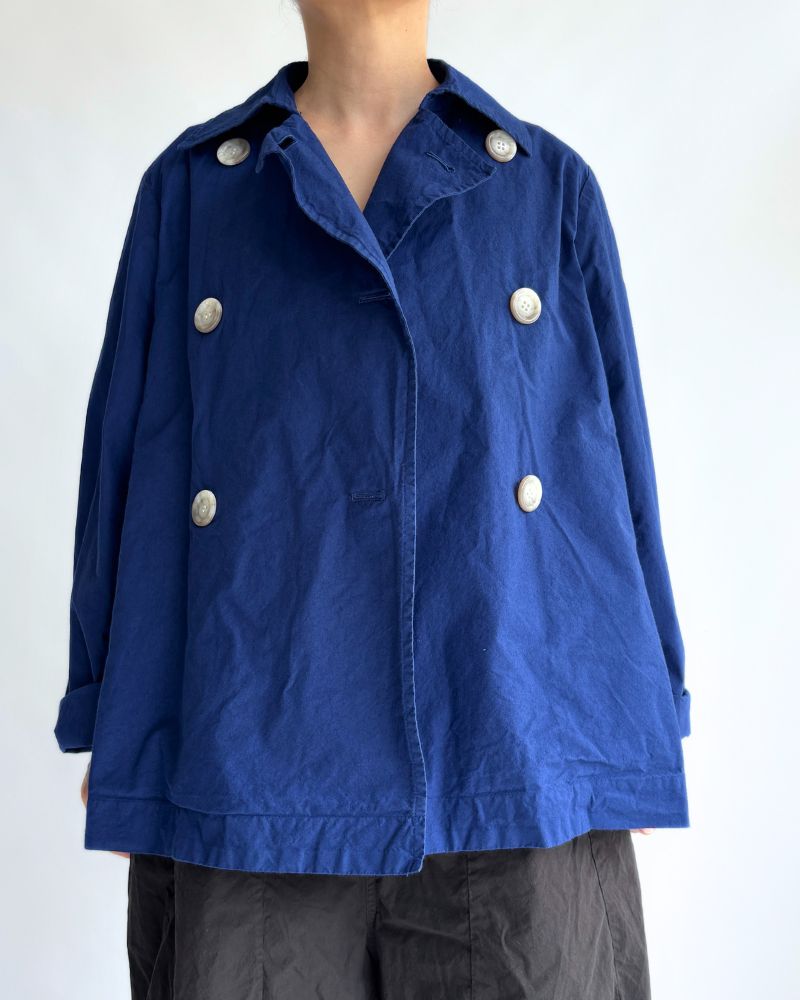 Double Button Short Coat in Nasukon