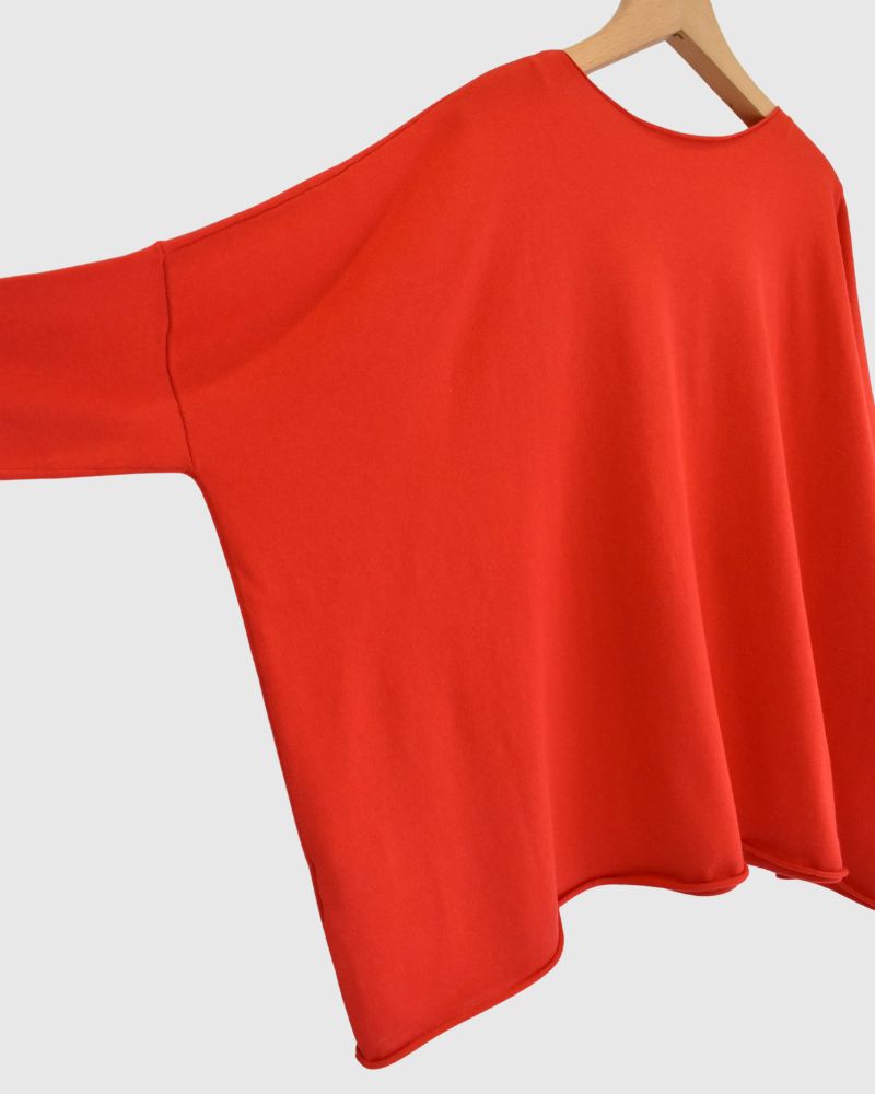5-Color T-Line Pullover in Vermilion