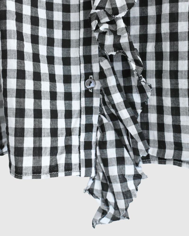 Frill Blouse in BlackCheck