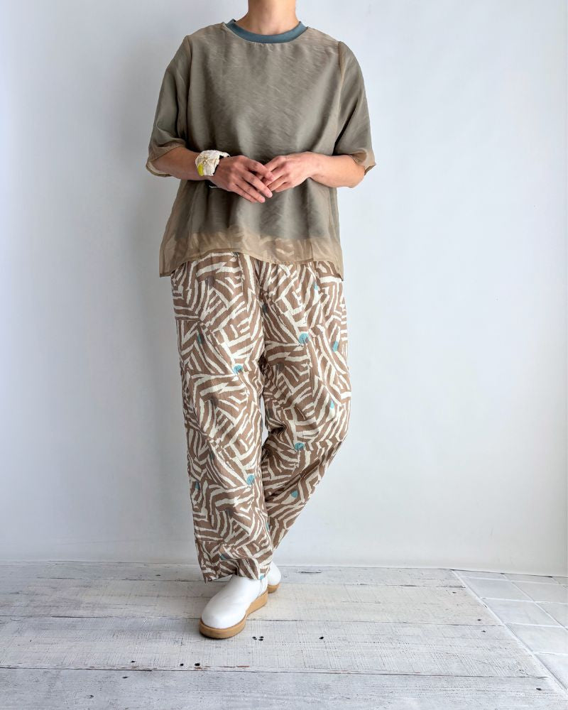 Sheer Layered Top ‘SAN’ in KhakiBeige