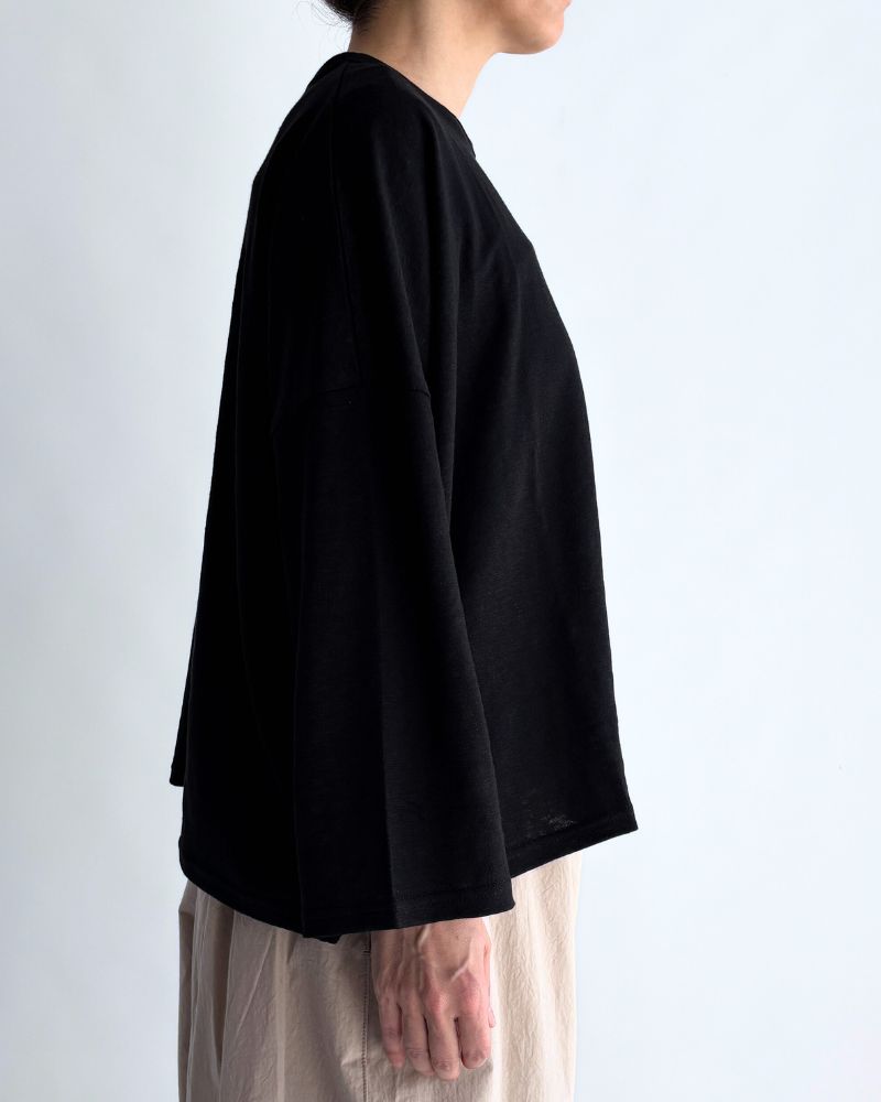 Linen Jersey Pullover in Black