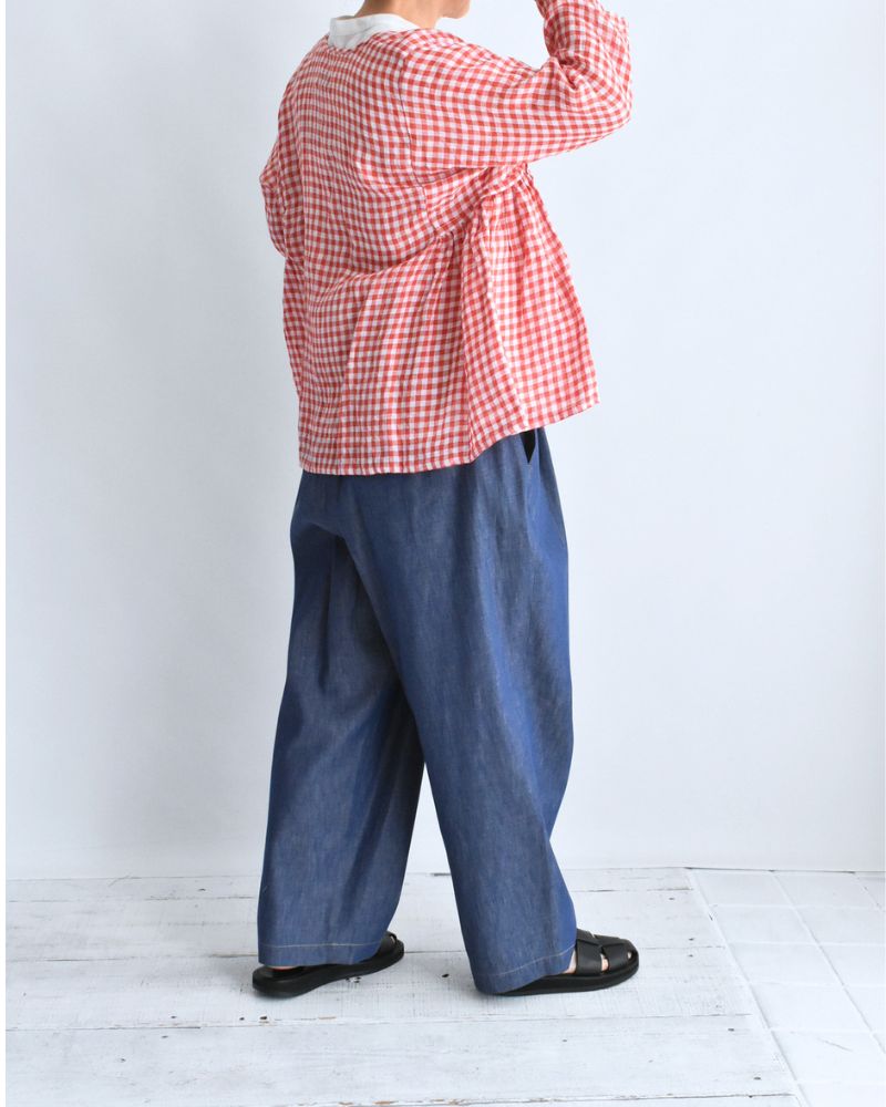 Gingham Check Cache-coeur Blouse in RedCheck