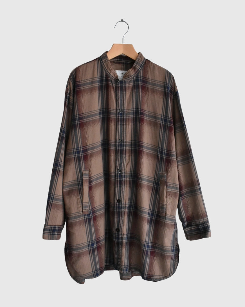 Stand Collar Shirt in Mocha