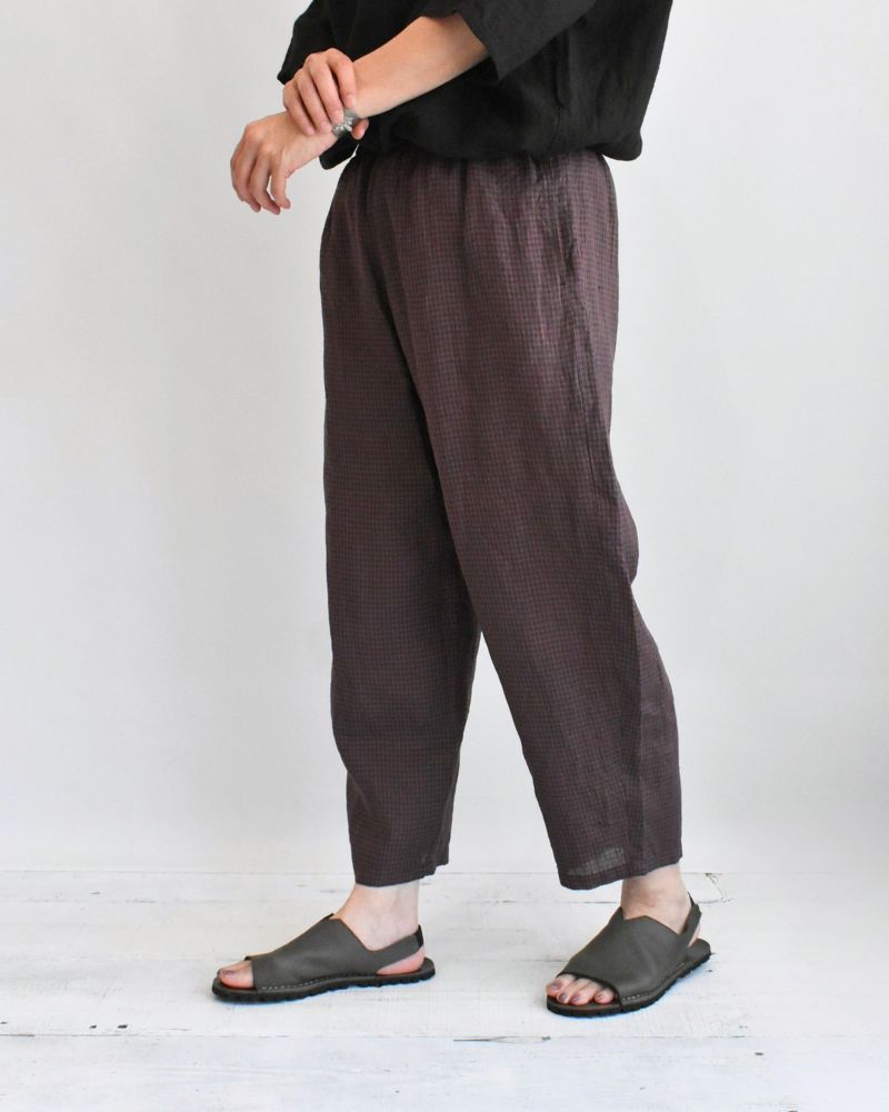 Easy Cocoon Pants (LINEN)  in Purple/Brown
