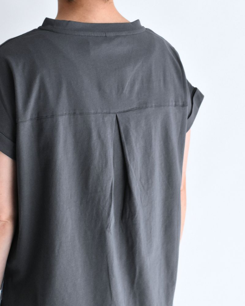 Tulle Embroidered Cotton Jersey Pullover 'NATTI' in Charcoal