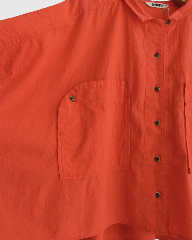 Organic Georgette Shirt in Red