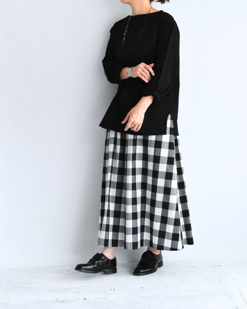 Giza Cotton Basque T-Shirt in Black