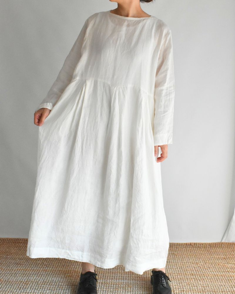 Linen Canvas Dress in White