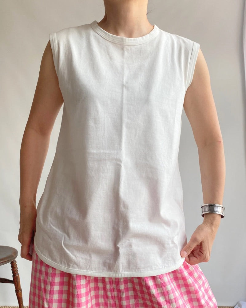 Supre Cotton Jersey Round Hem Tank Top in OffOff