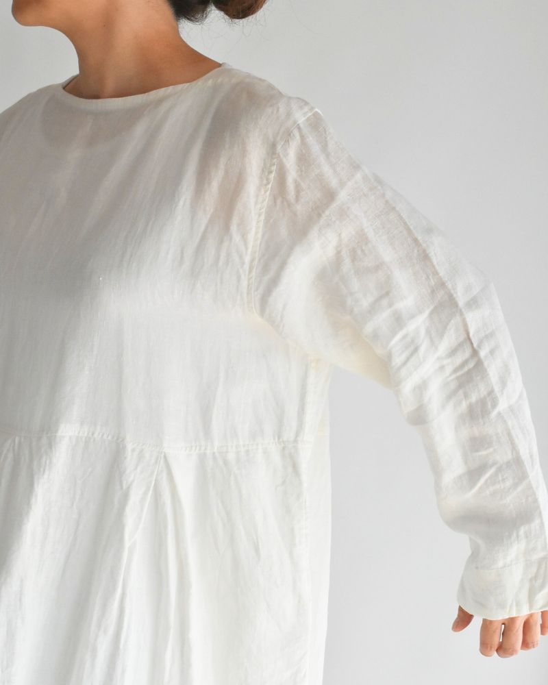 Linen Canvas Dress in White