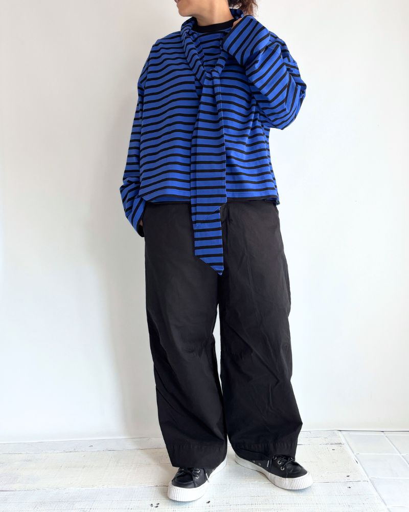 Taco Cotton Border Tie Royal in Navy/Black