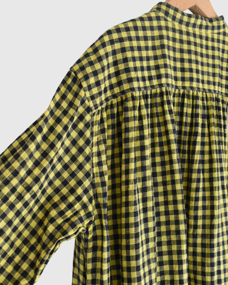 Gingham Check Dress in Yellow