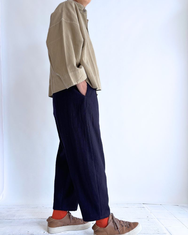 Cocoon Pants (Wool) in Navy