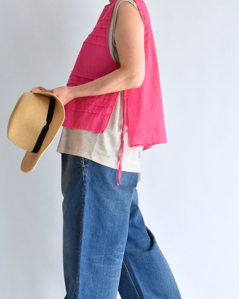 Boil Sleeveless Stack Blouse in Pink