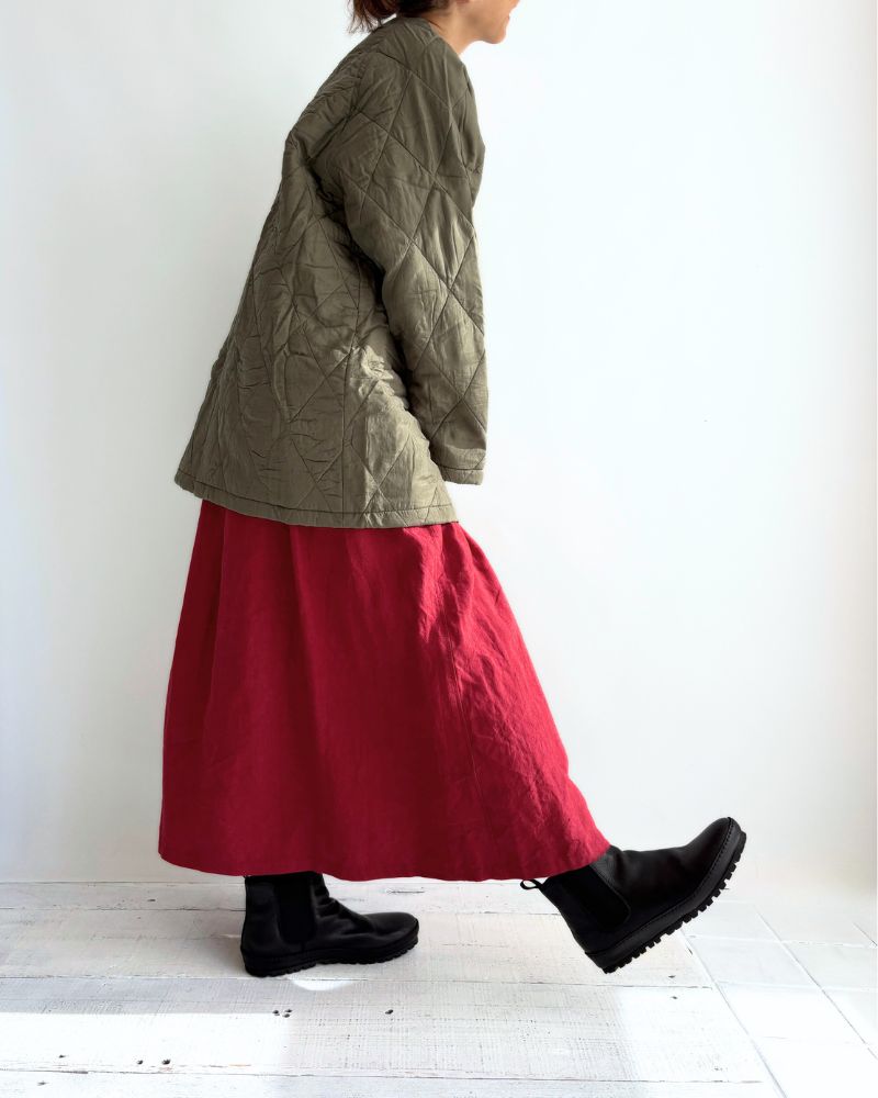 FRONT BUTTON SHORT COAT in Olive