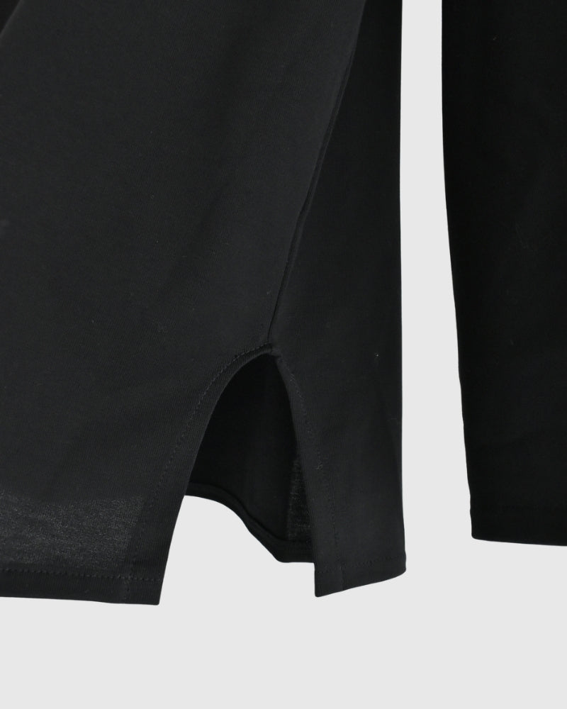 Giza Cotton Basque T-Shirt in Black
