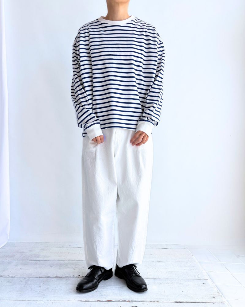 Tuck Cocoon T-shirt in Blue/White