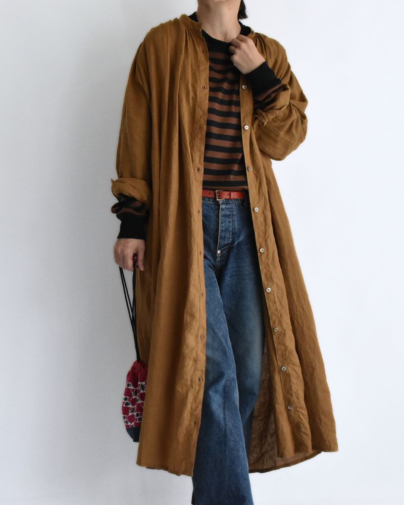 French Linen Dress in Camel