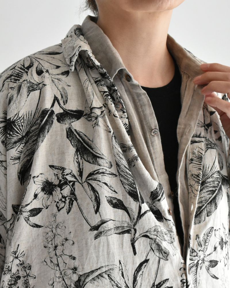 Botanical Print Shirt in Natural