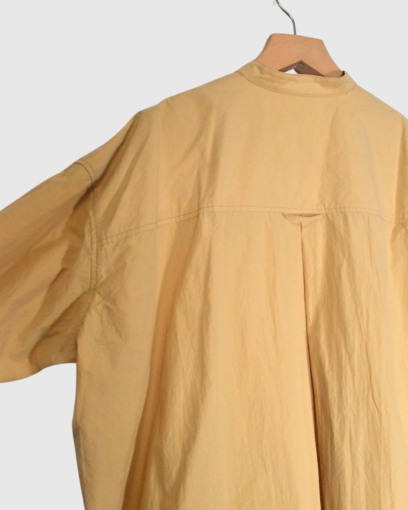 BAND COLLAR BIG SHIRT in Mustard