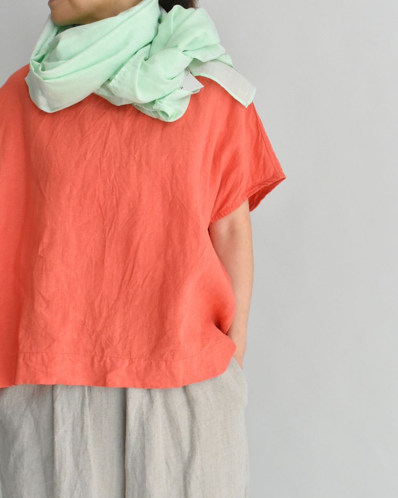 French Linen Pullover in Orange