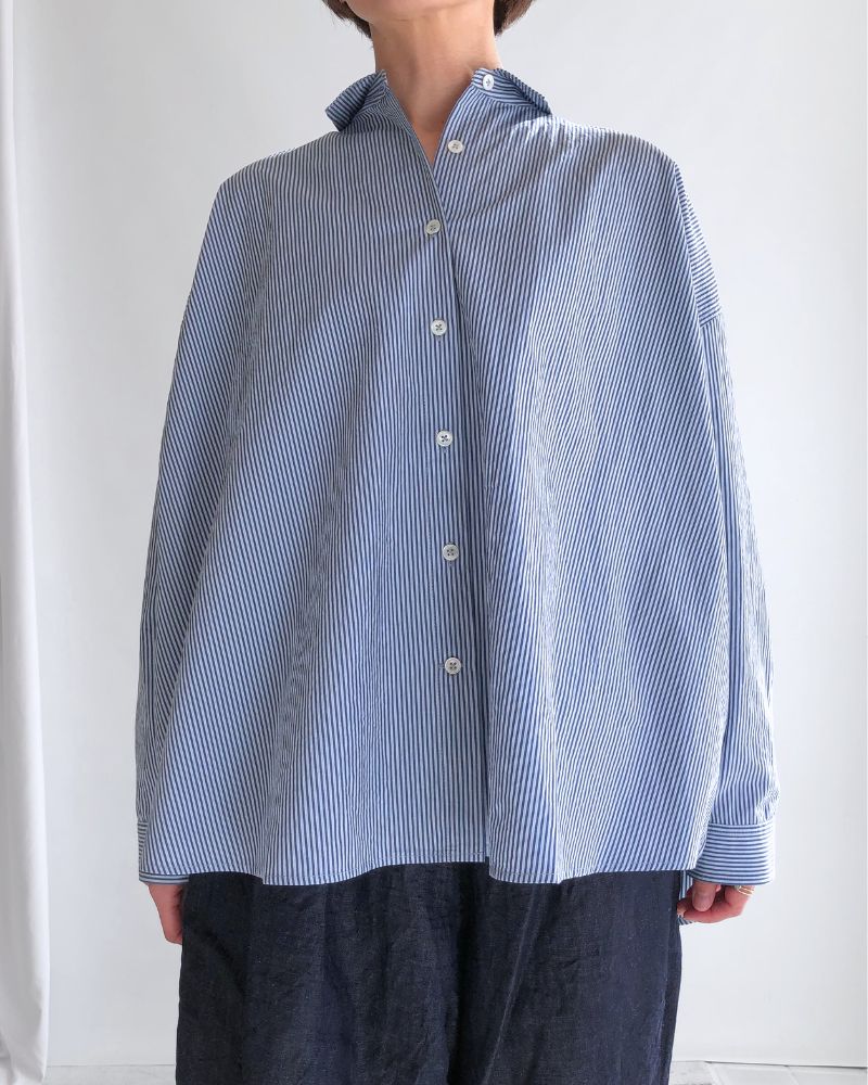 Regular Collar Big Shirt in Sax/Navy