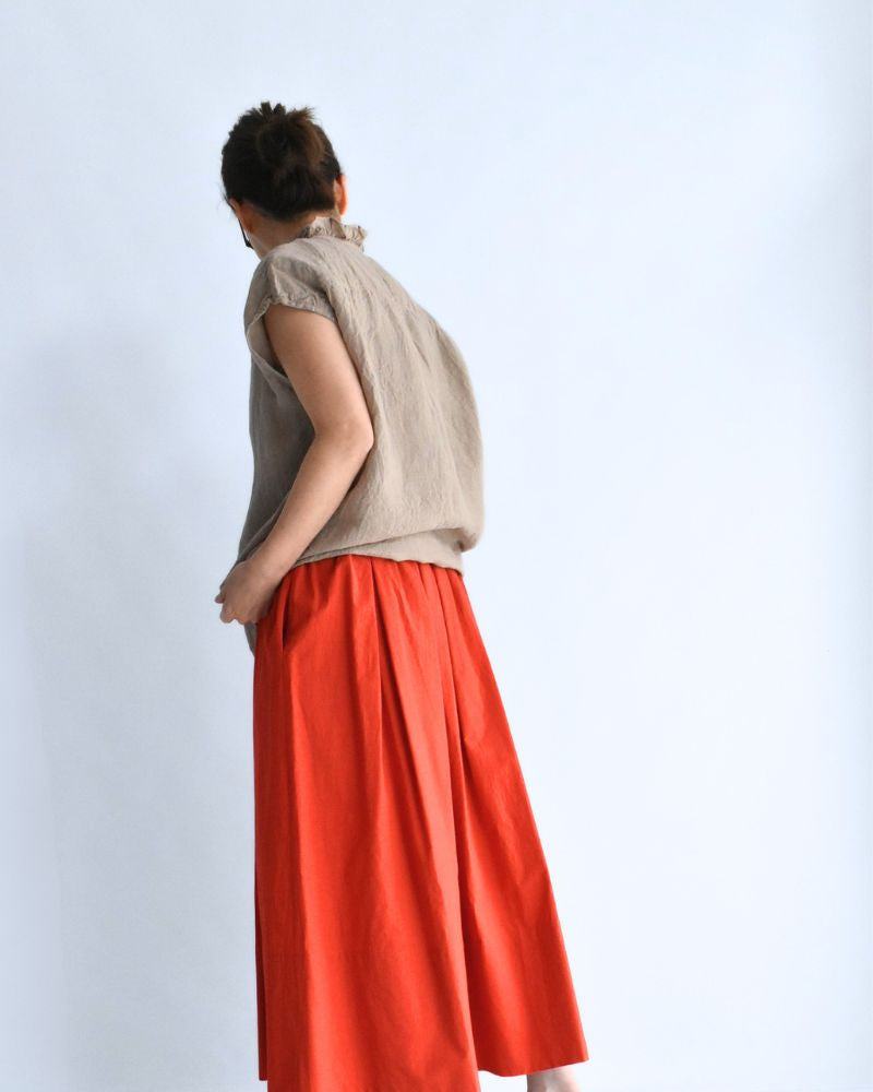 French/SL Frill Collar Shirt in AshBeige