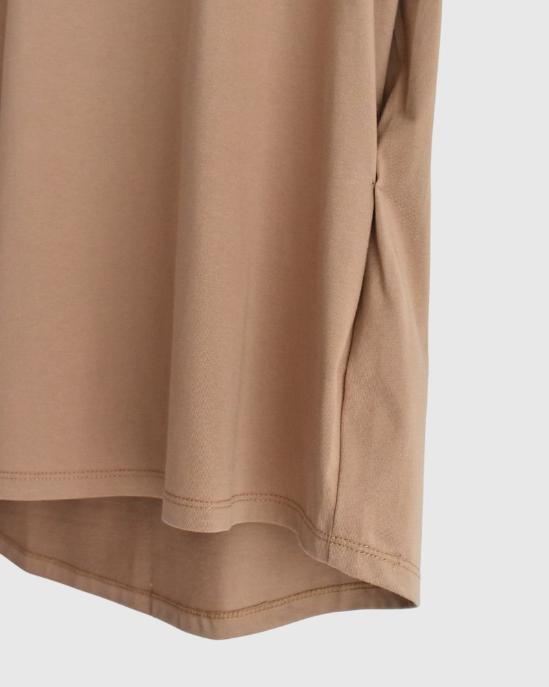 Shoulder Tuck Tank Top in Camel