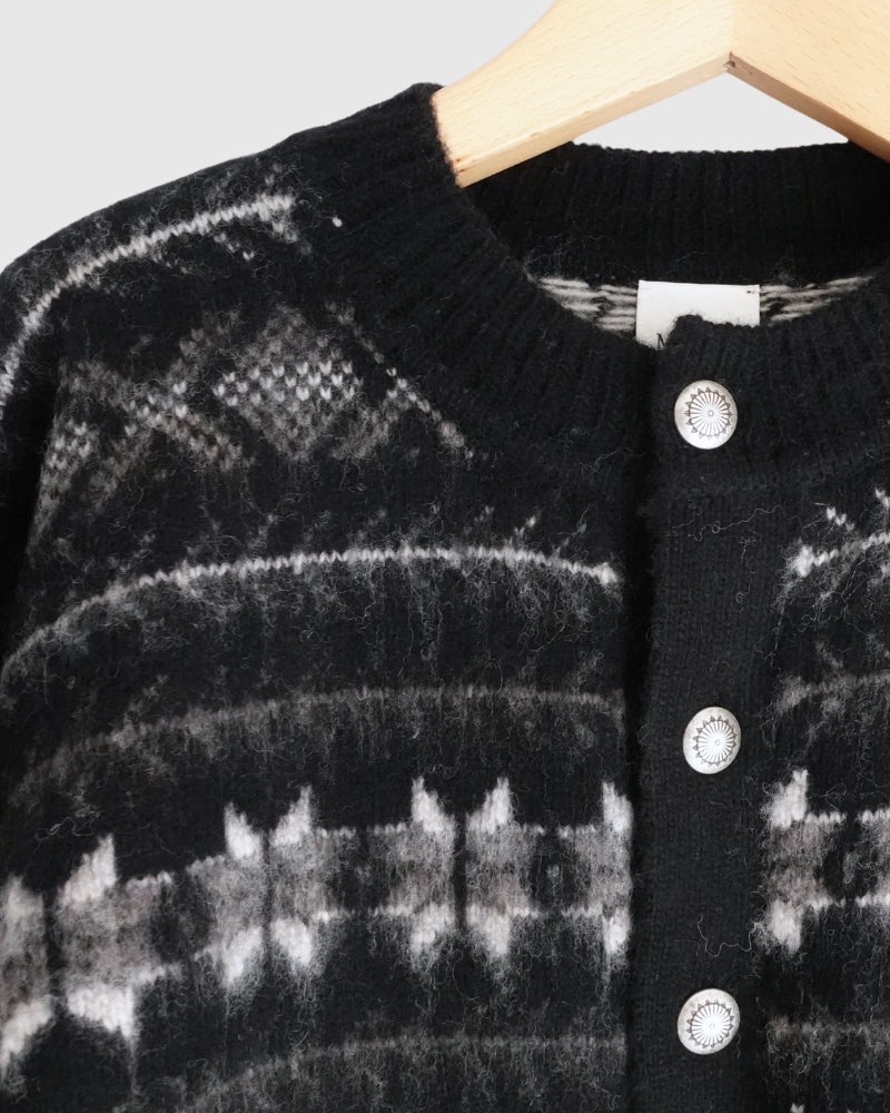 Nordic Knit Cardigan in Black