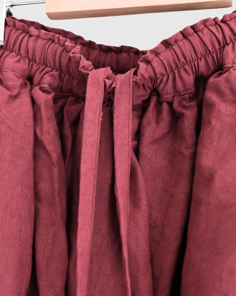 Color Linen Skirt in Red