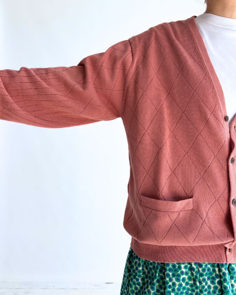 Openwork knit cardigan 'EMILY' in SmokePink