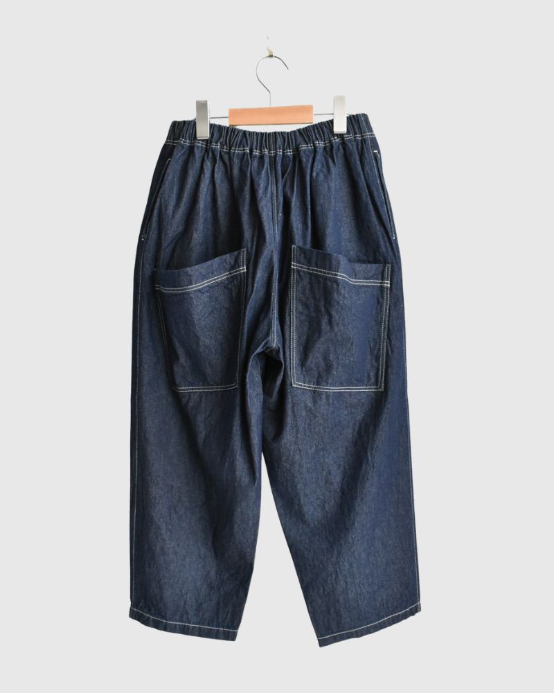 Big Pocket Pegtop Pants (Denim) in Indigo