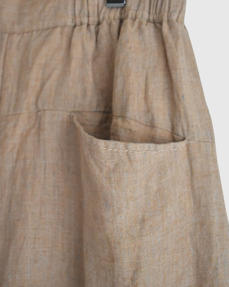 Handwoven 40 Linen Culottes in Beige