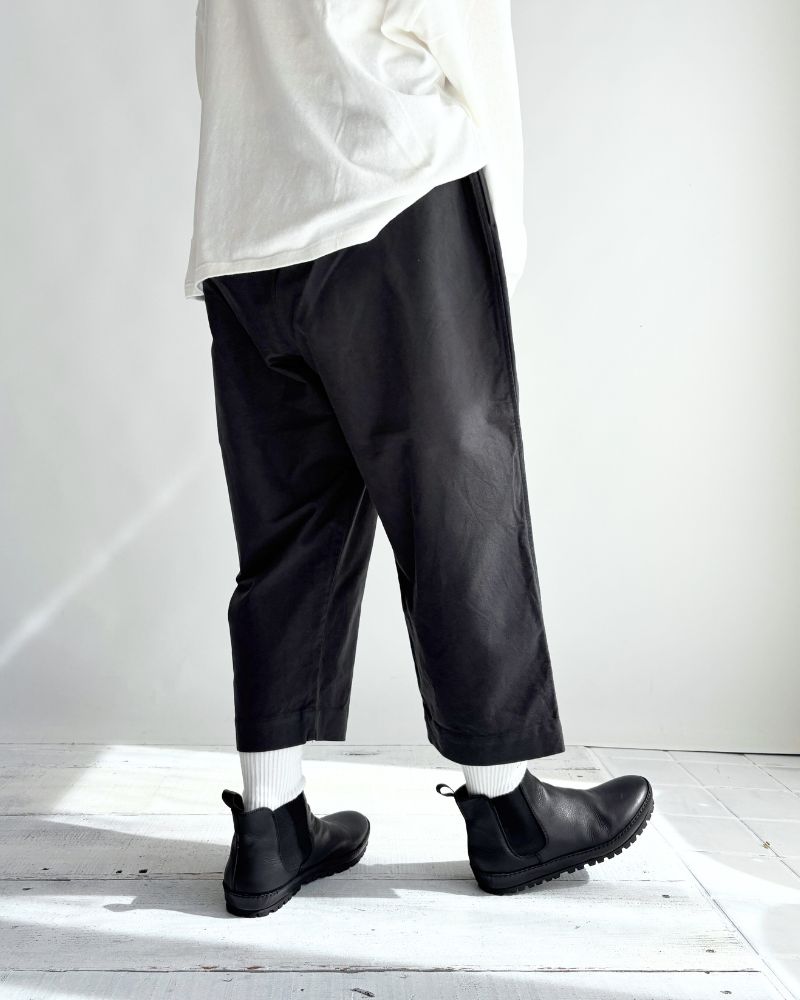 Asymmetrical Baker Pants (Moleskin)  in Dark Gray