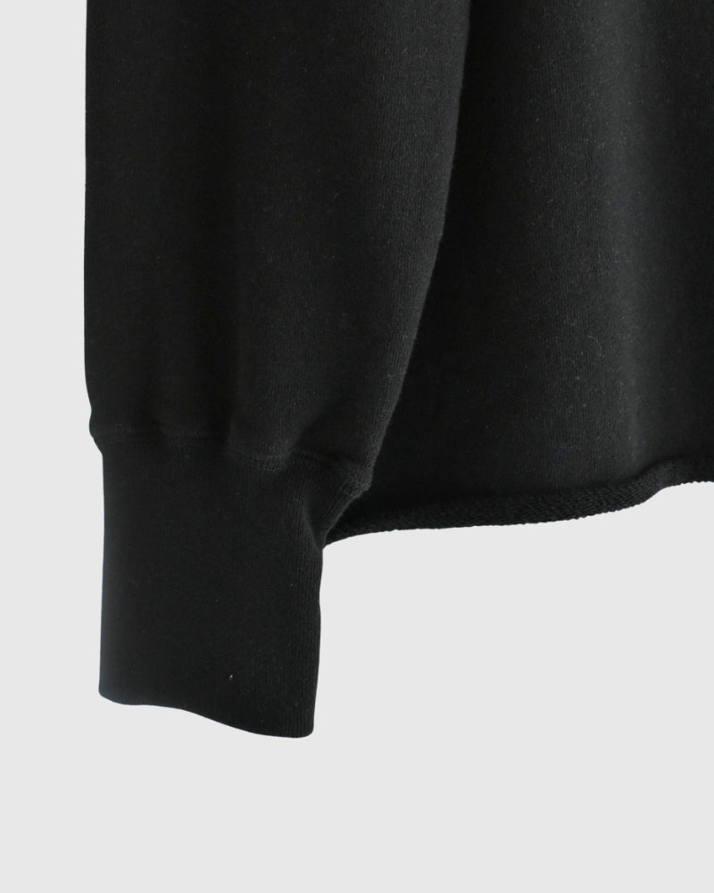 Recycle/Organic Henley Neck Sweatshirt in Black