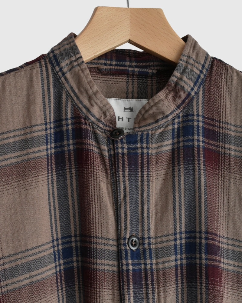 Stand Collar Shirt in Mocha