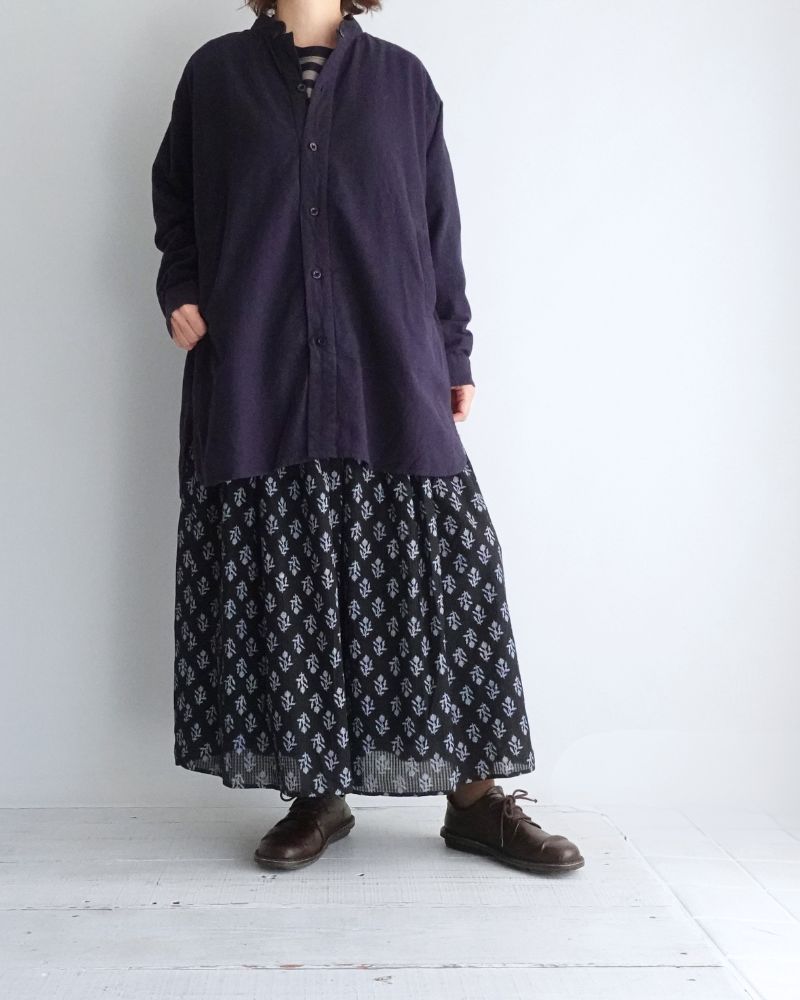 Stand Collar Shirt in Marine