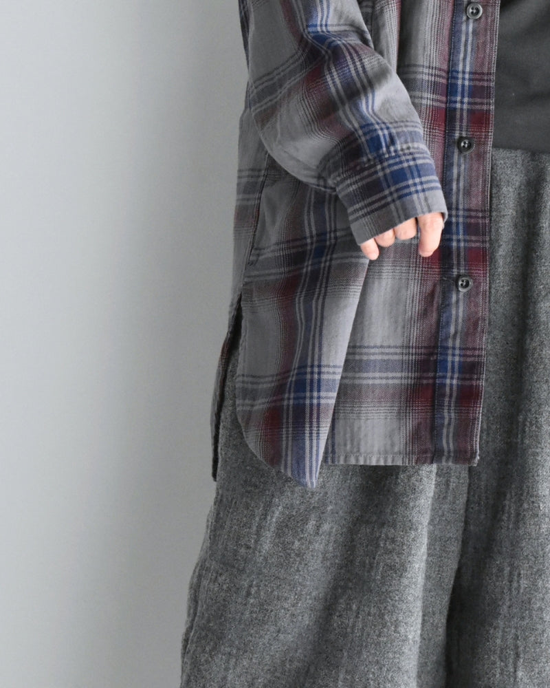 Stand Collar Shirt in Blue