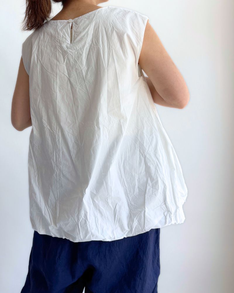 Cotton Balloon Tunic in White