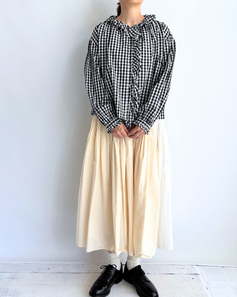 Frill Blouse in BlackCheck