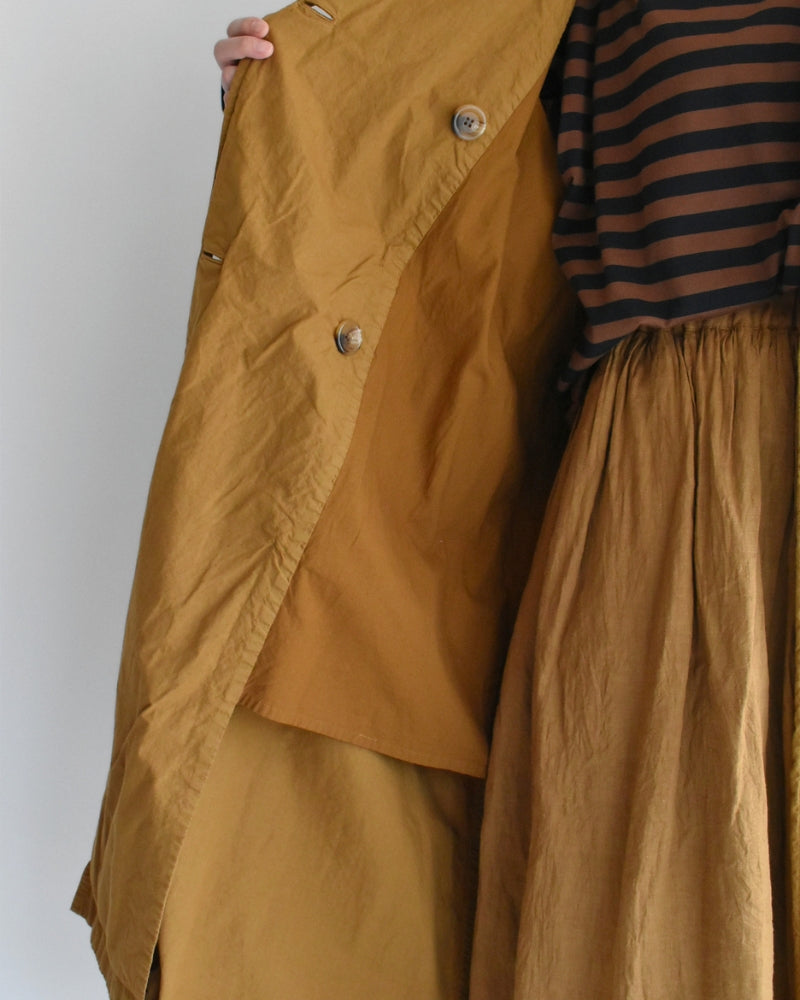 Double-Breasted Coat in Orange Brown